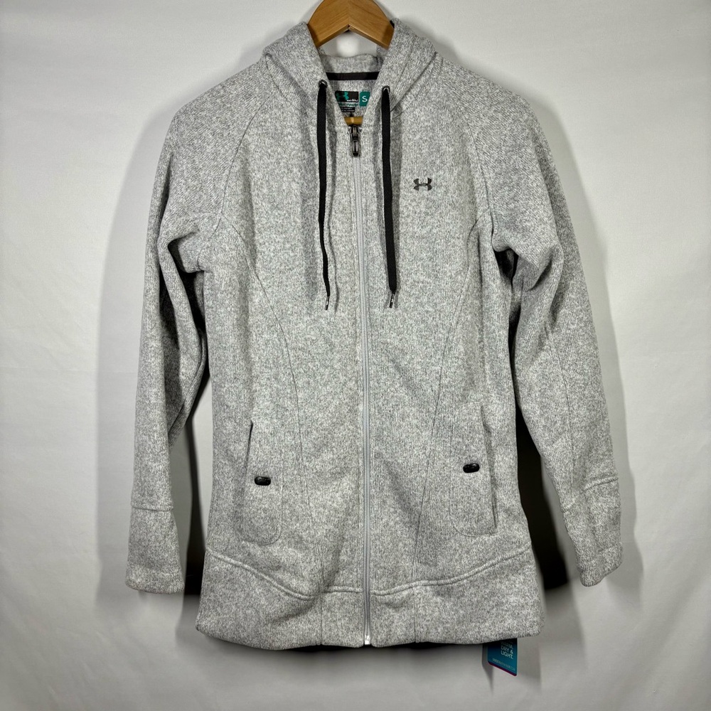 NWT Under Armour Full Zip-Up Hoodie in Gray. Semi-Fitted. Size Small